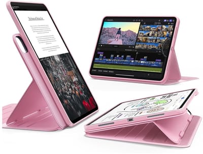 ESR Hoes Geschikt voor iPad Pro 13 (2024/2025) - Shift Book Case - Beschermhoes met Standaard - 9 Kijkhoeken - Sleep/Wake - Roze