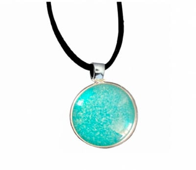 Ketting -Veerle-turquoise- 2.5 cm- allergievrij-Charme Bijoux