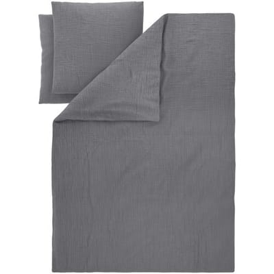 LIVARNO Mousseline dekbedovertrek 240 x 220 cm (Donkergrijs)