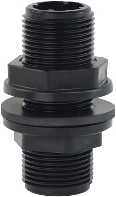 Regentondoorvoer 1/2 inch 21mm buitendraad - 2 stuks voor waterreservoirs