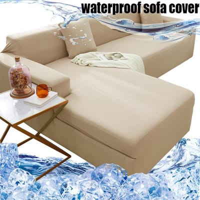 Rekbare Waterdichte Bankhoes Stofdichte L-vormige Hoekbankhoes Huisdiervriendelijk Effen Duurzaam Stof 1 seater 90-140cm