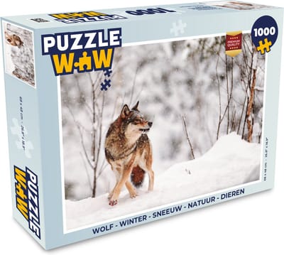 Puzzel Wolf - Winter - Sneeuw - Natuur - Dieren - Legpuzzel - Puzzel 1000 stukjes volwassenen