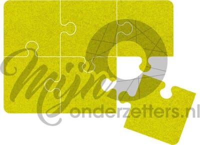 Puzzel vilt onderzetter - Lichtgroen - 6 stuks - ø 9,8 cm - Tafeldecoratie - Glas onderzetter - Cadeau - Woondecoratie - Woonkamer - Tafelbescherming Onderzetters voor glazen - Keukenbenodigdheden - Woonaccessoires Tafelaccessoires