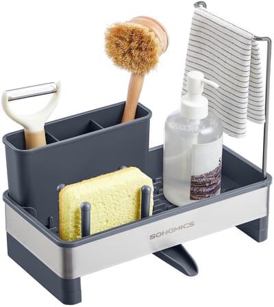 Dailygoods- Keukenorganizer Roestvrij Staal - Ruimtebesparend - Draaibare Afvoer - Verstelbare Hoogte - Antislip - Gemakkelijk Schoon te Maken - Afwasrek