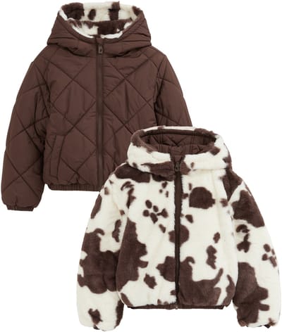 WE Fashion Meisjes reversible jas met capuchon