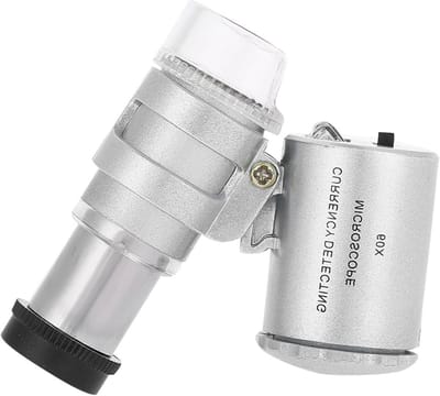 Mini Microscoop 60x met LED UV Licht, Pocket Vergrootglas voor Sieraden, Diamanten en Munten