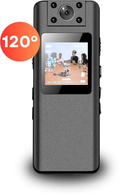Bodycam - Actioncam - Bodycam Politie - Met Displayscherm - 1080P - Infrarood - Nachtzicht - FullHD - 120º Lens - 180 Graden Draaibaar - Body Camera Chest - Body Camera Police