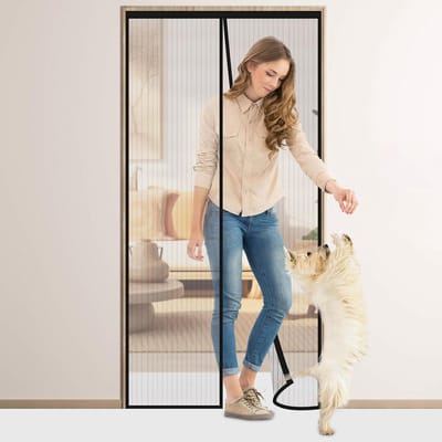 Magnetisch Vliegenraam 120 x 210 cm, Sterke Mesh Gordijn met Reparatieset, Insectenwering voor Deuren en Terrassen, Effectieve Vliegenbescherming met Krachtige Magneten