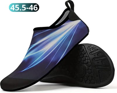 Bovista Waterschoenen Voor Kinderen & Volwassenen - Aqua Shoes - Aquaschoenen - Afzwemschoenen - Zwemles Schoenen - Zwart Blauw - Maat 45.5-46