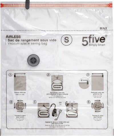 5Five Vacuumzakken voor kleding/textiel - Vacuum opbergzakken - 1x stuks - transparant - 50 x 60 cm - Ook voor kussens en dekens