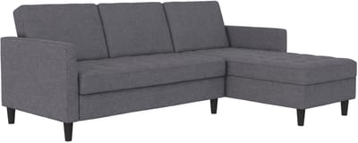 Presley-Slaapbank - Chaise Longue - Grijs Linnen