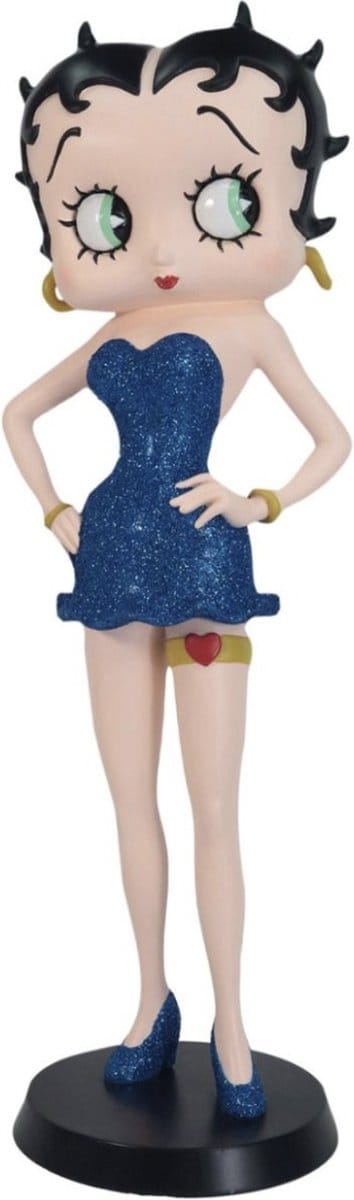 Betty Boop Kousenband (Blauwe Glitter Jurk) Beeldje