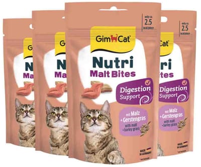 GimCat Kattensnack Nutri Malt Bites - 4 x 40 gr - Voordeelverpakking