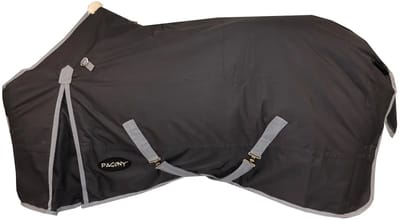 Pagony Lloro Outdoordeken Big Neck 200gr - Paardendeken - Maat: 165 - Donkergrijs - Polyester