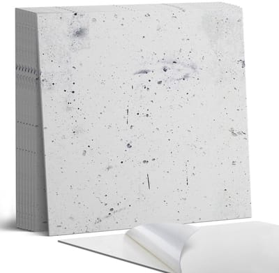 Coloray Plaktegels - Ruwe betontextuur Portugese Tegels - 30 cm x 30 cm - Wit Plaktegels - 9 stuks - Vierkant PVC Tegels - Plaktegels Keuken - Zelfklevende Vloertegels - Vinyl Tegels Zelfklevend - Zelfklevende Tegels