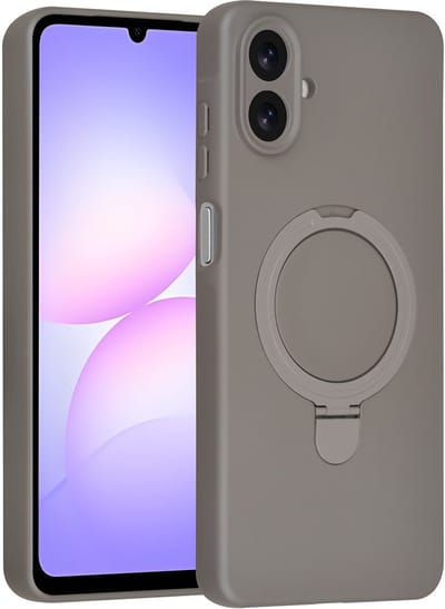 TUNIQ Back cover - Galaxy A07 - Titanium Grey - Met ringstand & hanger