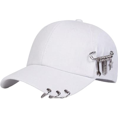 Unisex Ijzeren Ring Baseballpetten Lente En Herfst Buiten Verstelbare Casual Petten Hip Hop Pet Zonwerende Pet white