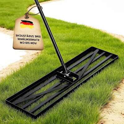 Gazonhark - Nivelleerhark - Gazon Egaliseren - Verstelbare Werkbreedte - 110 x 30 cm - Zwart