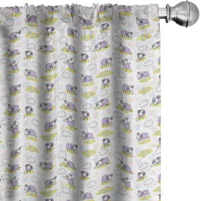 ABAKUHAUS Gordijnen – set van 2, microvezel, 75x225 cm – lavendel, halfverduisterend