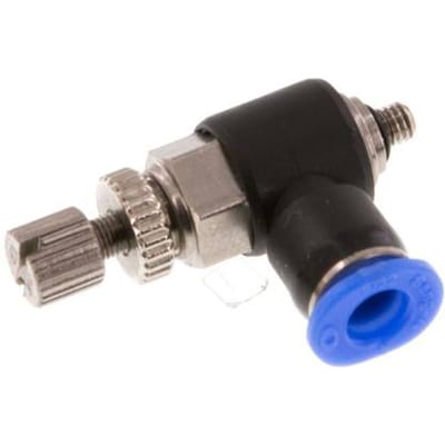 L-stuk Regelventiel 4 mm - M3 Regeling-Uit Messing/PBT
