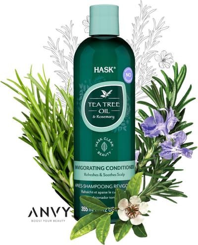 Hask Conditioner Tea Tree Oil & Rosemary Invigorating Conditioner - Tea tree olie & rozemarijn - Hydratatieboost - Kalmeert de hoofdhuid