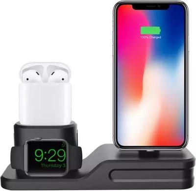 LOUZIR 3 in 1 Docking Station voor Apple Iphone/Watch/Airpods oortjes – High Quality Siliconen Oplader stand - Dock station - Oplaadstation voor Apple Iphone/ Smart Watch/Apple oordopjes draadloos