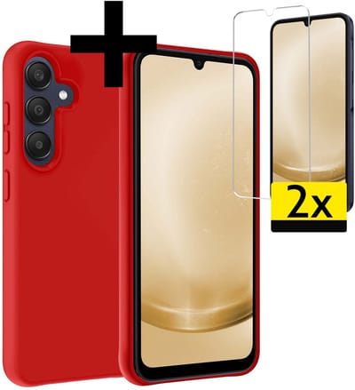Hoesje - Met 2x Screenprotector - Geschikt voor Samsung Galaxy A26 - Sterk & Shockproof - Back Cover - Siliconen Case - Telefoon Hoes - Telefoonhoesjes - Rood