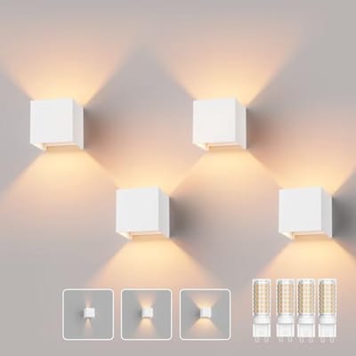 Verstelbare LED Wandlamp 4-pack - Warm Wit 3000K - Binnen en Buiten