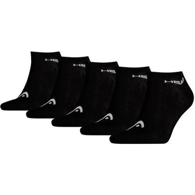 HEAD Sneaker Sokken - 5 paar sneakersokken - Unisex - Zwart - Maat 35/38