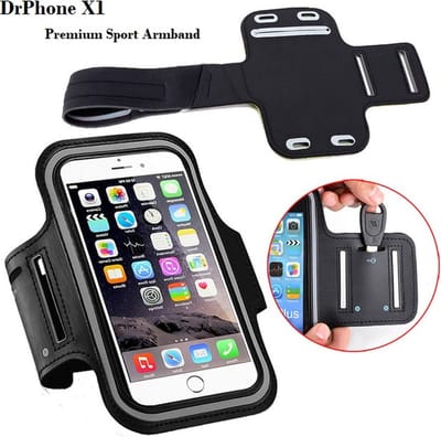 DrPhone X1 - Reflecterende Sportarmband - Premium Hardloop Band voor elke Sport - Waterafstotend - Comfortabel - Verstelbaar – Oordoppen, Kaart en Sleutelvak - Geschikt voor de HUAWEI