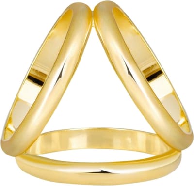 Fako Bijoux® - Sjaalklem - Sjaal Klem - Sjaal Ring - Trio Classic - 23x23mm - Goudkleurig