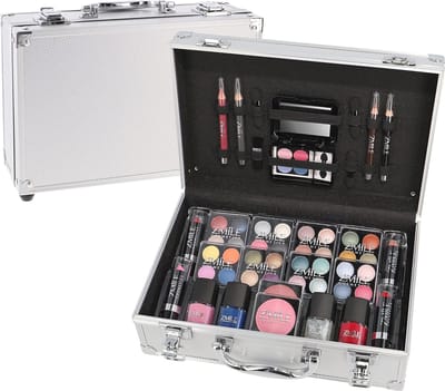 Vegan Cosmetica Koffer met 51 Stuks - Oogschaduw, Lipstick, Nagellak en Meer