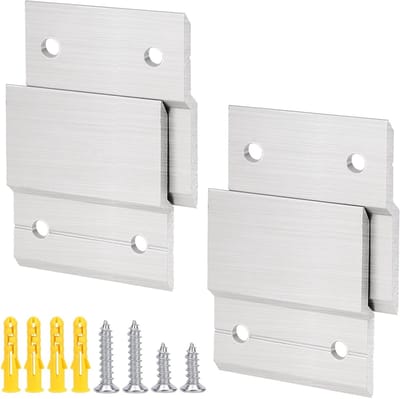 Set van 4 Z-klemmen voor het ophangen van foto's, zware spiegels en wandmontage, ideaal voor fotolijsten en decoratie