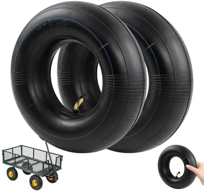 Vervangende Tuinwagenbanden en Slangen, 2 Stuks, Geschikt voor 3.00-4 Inch Tuinwagens, Rubber Slang met Hoekventiel en Binnenbuis voor Handwagens en Tuintransport