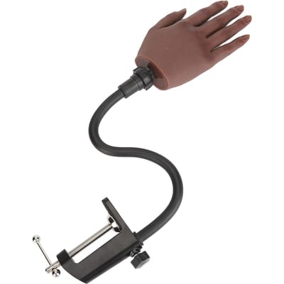 Set de Main d'Entraînement pour Pratique d'Ongles Silicone et Plastique Pliable Pratique d'Ongles Fausse Main et Support