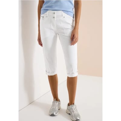 3/4 Mid Waist Slim Legs broek met omslag