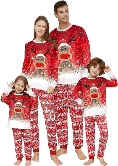 Gezellige warme jumpsuit voor het hele gezin - Kerst kostuum set voor vrouwen, mannen, meisjes, jongens en baby's voor herfst en winter