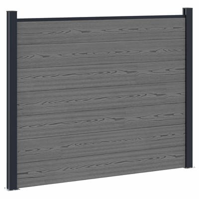 vidaXL - Hekpaneel - WPC - en - Aluminium - Grijs