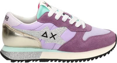 SUN68 Stargirl Glitter Logo Sneakers Laag - Lila - Maat 38