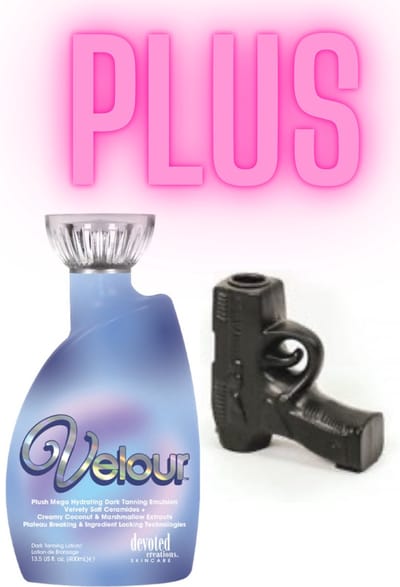 Devoted Creations Velour 400 ml PLUS Kandelaar Pistool Zwart 12 cm !