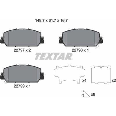Remblokset TEXTAR 2279701, voor