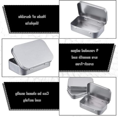 Set van 3 kleine metalen opbergdozen met deksel voor reisbenodigdheden zoals oordopjes en koptelefoon