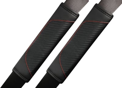 Gordelbeschermer - Set van 2 Gordelhoezen - Zwart Carbon Look - Gordelkussen - Kasey Products