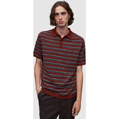 AllSaints Stafford Ss Polo Coper Ml/gy Ml/blk Size: XXL | Polo Shirts Outlet | Heren | Zwart