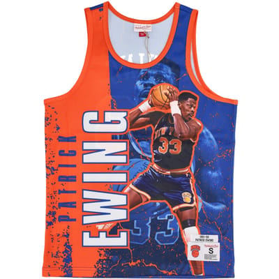 Basketbaltype tanktop voor heren Nba Burst Mesh tank nr. 33 Patrick Ewing Neykni Originele teamkleuren