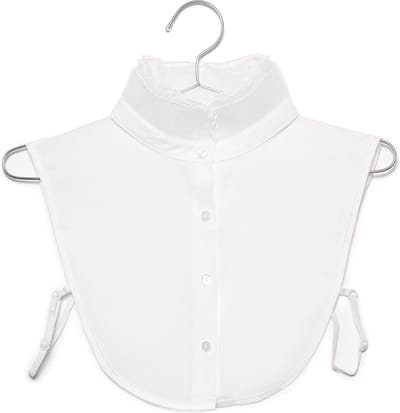Lajetti - Wit kraagje met Transparante Kraag - Dames Blouse Kraagje Los