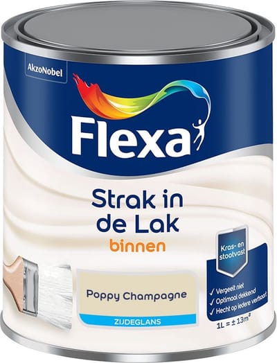 Flexa - Strak In De Lak Binnenlak Zijdeglans - Poppy Champagne - Mengverf - 1 L