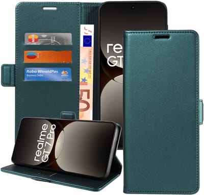 ChiGuard Book Case Hoesje geschikt voor Realme GT 7 Pro - Magnetische Sluiting - Portemonnee Turqoise