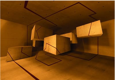 Fotobehangkoning - Behang - Vliesbehang - Fotobehang - Trail - 3D Geometrie - 150 x 105 cm