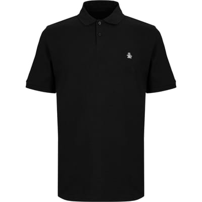 Original Penguin Heren Geborduurd Logo Poloshirt (Zwart)